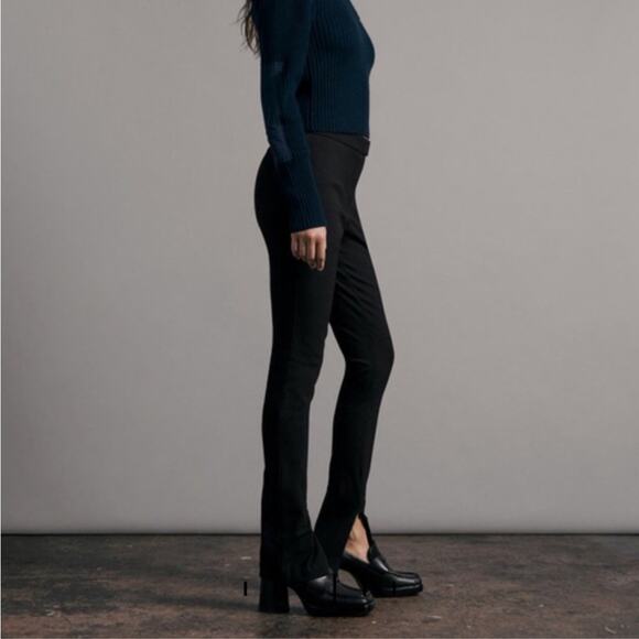 Rag & Bone Rebecca Split Zip Hem Pants Black 16 NWT - Picture 3 of 10